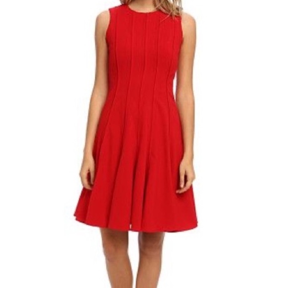 Calvin Klein Red Trump Flare Dress - Picture 1 of 6
